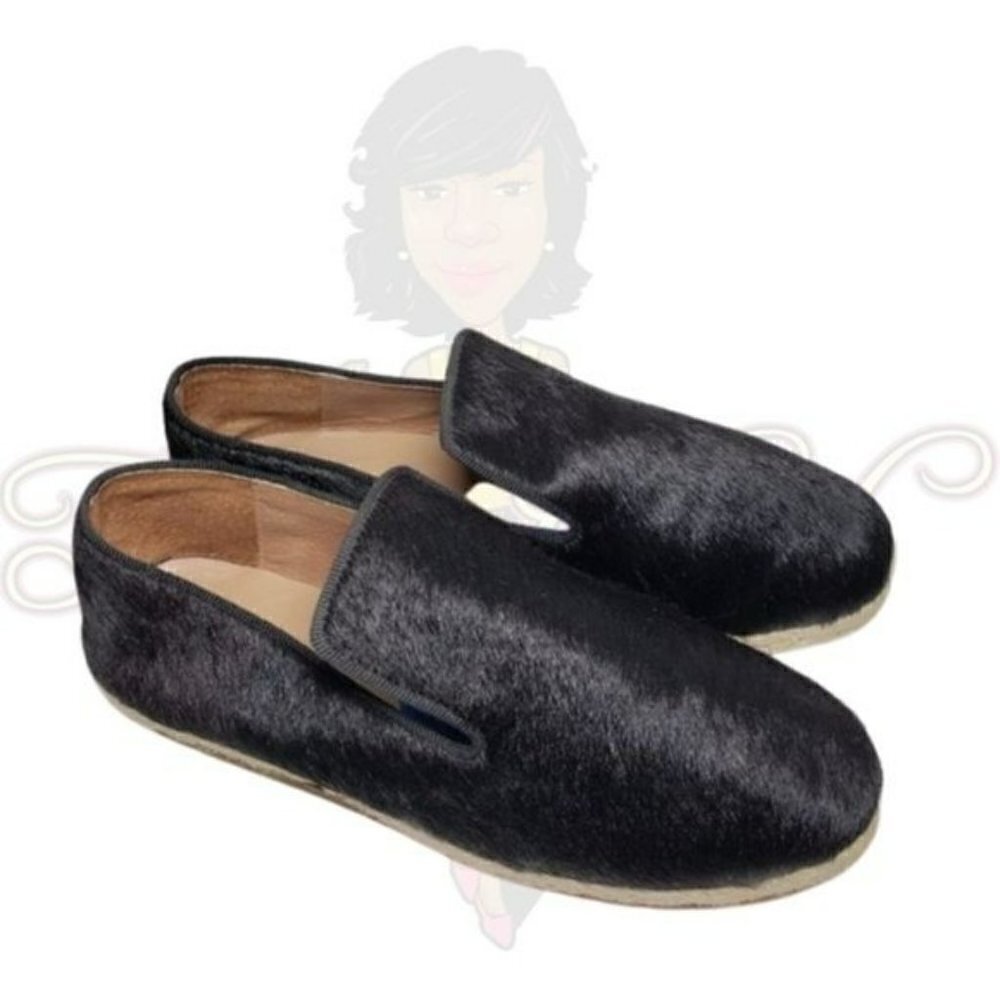 Paruolo Black Closed Toe Textured Flats Sz 8